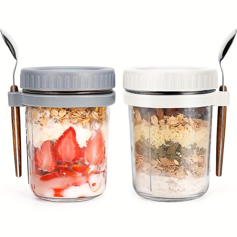 Meal Prep Jar - Tasse à flocons d'avoine en verre,