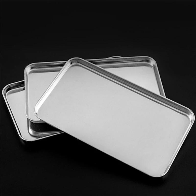 Meal Prep Organizer - Plateau rectangulaire en acier inoxydable, plateau