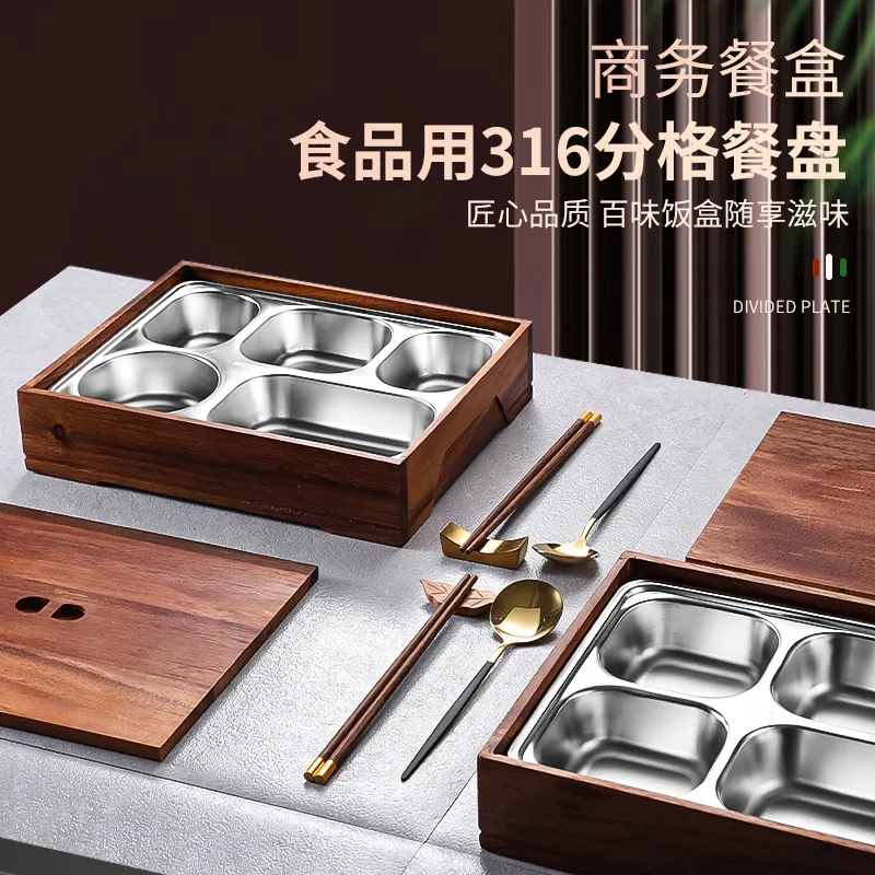 Meal Prep Japanese Food - Boîte à bento en noyer noir