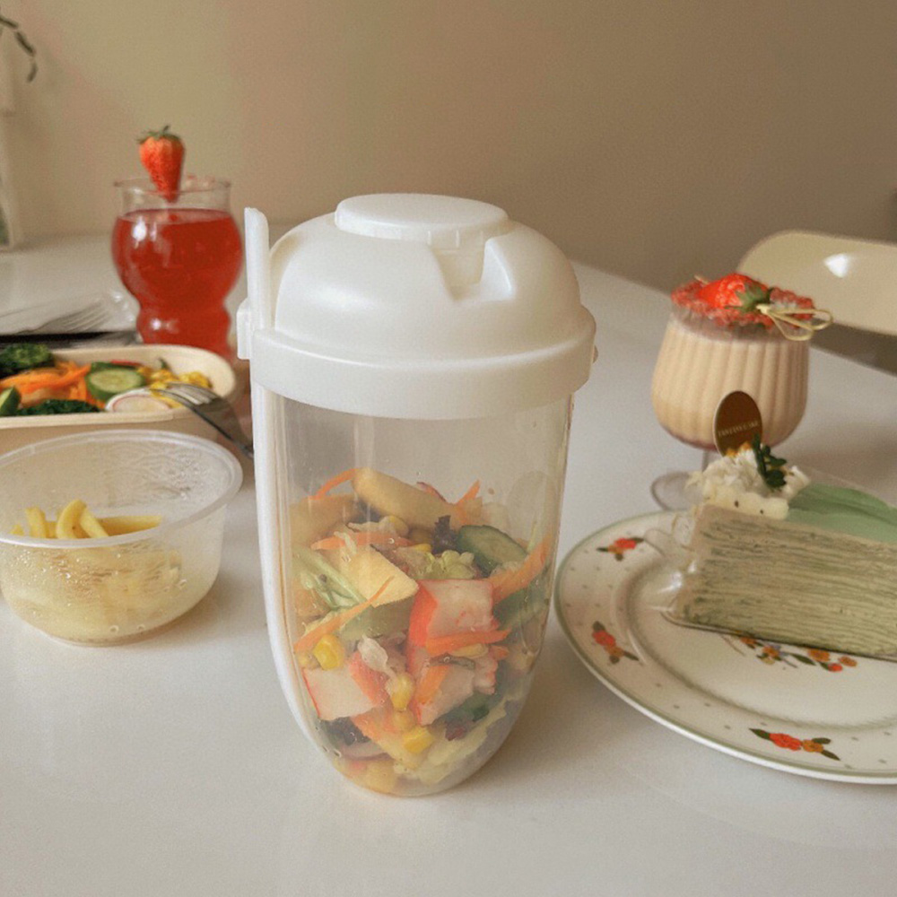 Shaker à salade portable blanc - Meal Prep Jar avis et prix