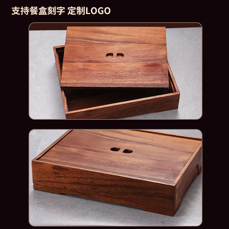 Boîte à bento en noyer noir av - Meal Prep Japanese Food avis et prix